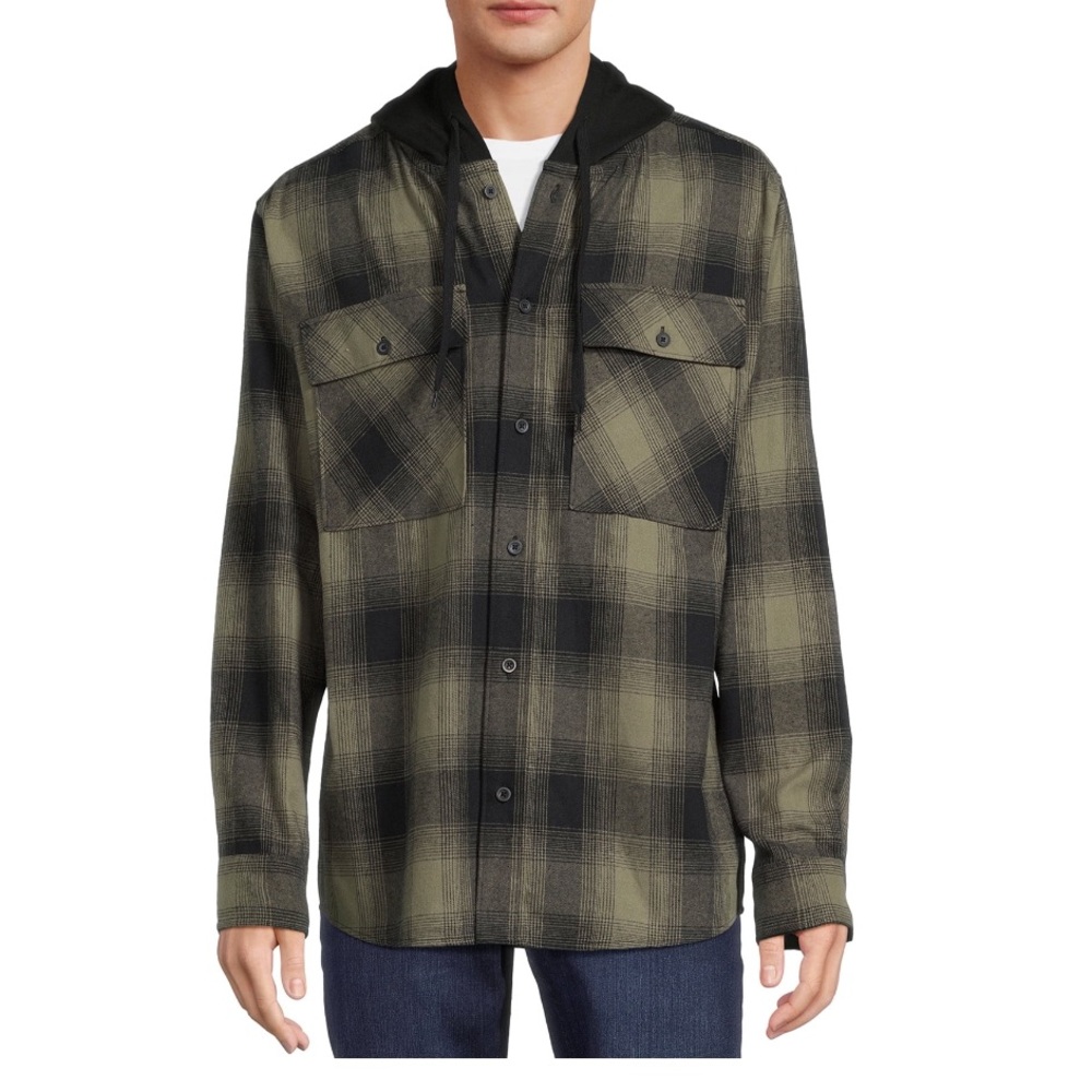 Men’s Hooded Flannel Shacket‎